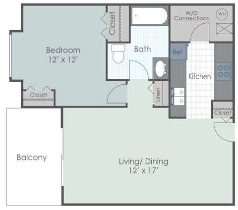 a floor plan of a two bedroom apartment